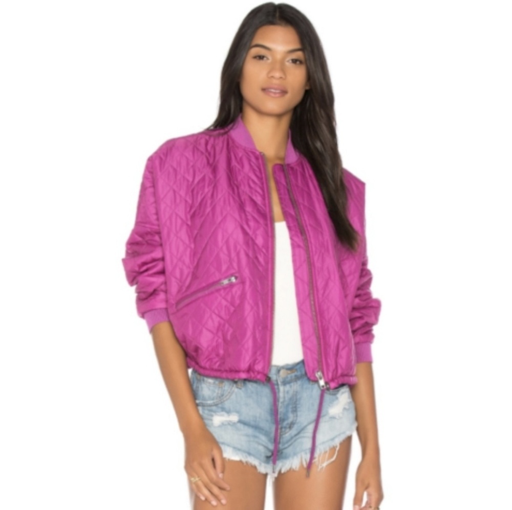 FREE PEOPLE bomber puffer jacket zip up